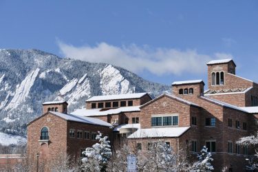 Winter scenic at the University of Colorado Boulder. (Photo by Casey A. Cass/University of Colorado)